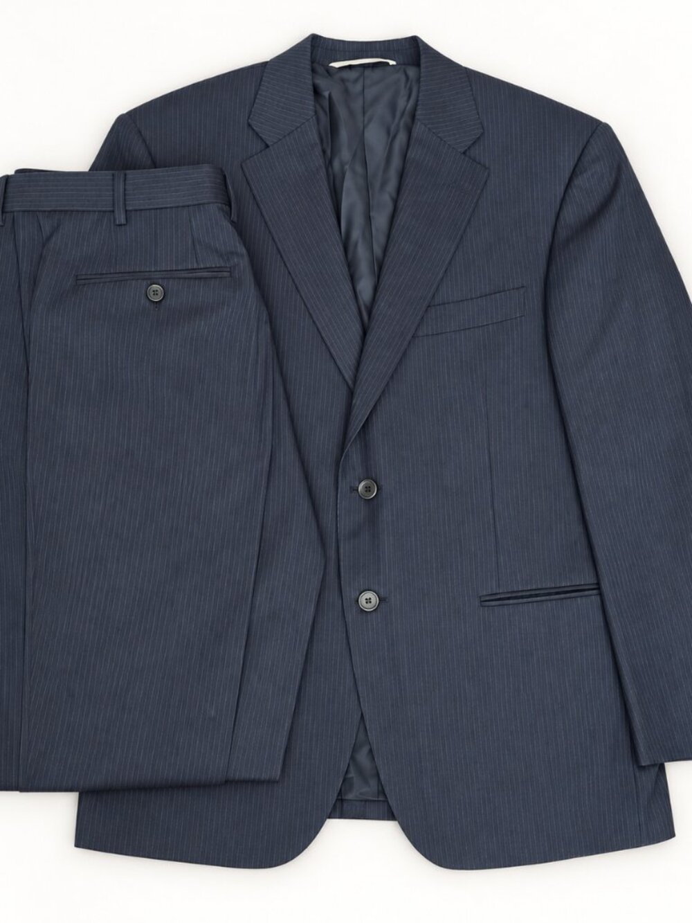 Canali 1934 Men’s 40S Navy Pinstripe Wool 2-Piece Suit Pants 34/31 Italy